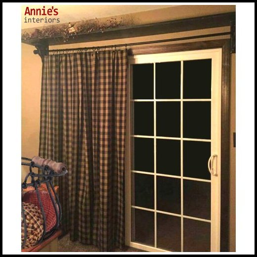 Homespun Pleated Patio Door Curtain, Pleated Sheers For Sliding Glass Doors